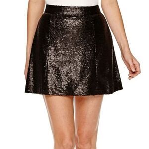 Decree Black Sequin Mini Skirt